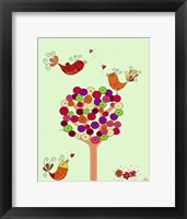 Framed Orange Button Tree