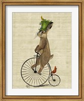 Framed March Hare on Penny Farthing
