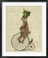 Framed March Hare on Penny Farthing