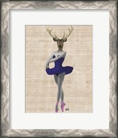 Framed Ballet Deer in Blue II