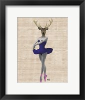 Framed Ballet Deer in Blue II