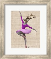 Framed Ballet Deer in Pink II