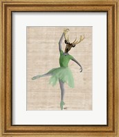 Framed Ballet Deer in Green II