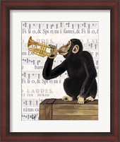 Framed Monkey Playing Trumpet