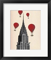 Chrysler Building and Red Hot Air Balloons Framed Print