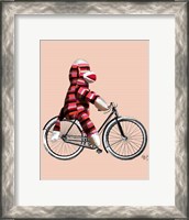 Framed Sock Monkey on Bicycle