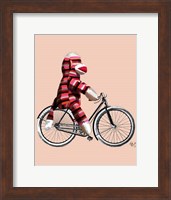 Framed Sock Monkey on Bicycle