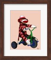 Framed Sock Monkey Tricycle