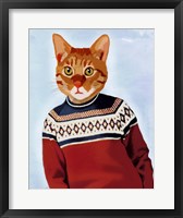 Framed Cat in Ski Sweater