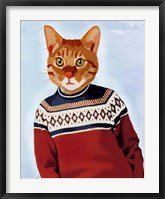 Framed Cat in Ski Sweater