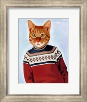 Framed Cat in Ski Sweater