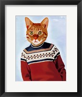 Framed Cat in Ski Sweater