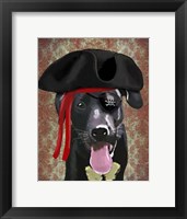 Framed Black Labrador Pirate Dog