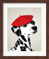 Framed Dalmatian With Red Beret
