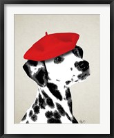 Framed Dalmatian With Red Beret