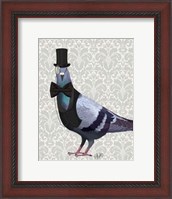 Framed Pigeon in Waistcoat and Top Hat