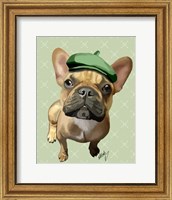 Framed Brown French Bulldog with Green Hat