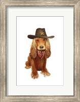 Framed Cocker Spaniel Cowboy