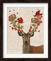 Framed Deer and Love Birds