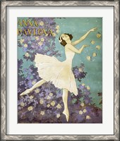 Framed Design for a Poster of Anna Pavlova Gouache