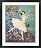 Framed Design for a Poster of Anna Pavlova Gouache