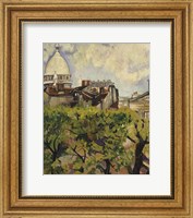 Framed Sacre-Coeur Seen from the Garden of Rue Cortot, 1916
