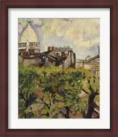 Framed Sacre-Coeur Seen from the Garden of Rue Cortot, 1916