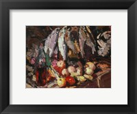 Framed Still Life with Fish, Wine, and Fruit