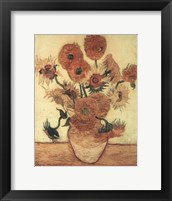 Framed Vase With Sunflowers