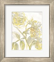 Framed 'Belle Fleur Yellow I Crop' border=