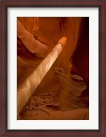 Framed Sunbeam Penetrates Dusty Air of Lower Antelope Canyon, Arizona