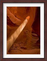 Framed Sunbeam Penetrates Dusty Air of Lower Antelope Canyon, Arizona