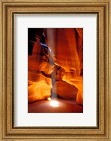 Framed Sun Shining Beam of Light onto Canyon Floor, Upper Antelope Canyon