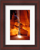 Framed Sun Shining Beam of Light onto Canyon Floor, Upper Antelope Canyon