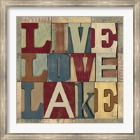 Framed Lake Living Printer Blocks II