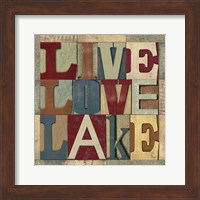 Framed Lake Living Printer Blocks II