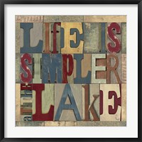 Framed Lake Living Printer Blocks III