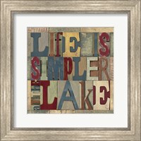 Framed Lake Living Printer Blocks III