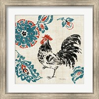 Framed Toile Rooster II