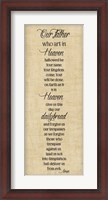 Framed Bible Verse Panel III (Our Father)