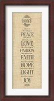 Framed Bible Verse Panel IV (Instrument of Peace)
