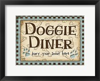 Framed Doggie Diner Blue