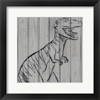 Framed Dino On Wood I