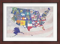 Framed US State Flags