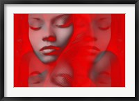 Framed Red Beauty Mirrored