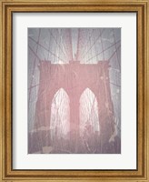 Framed Brooklyn Bridge Red