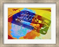 Framed Ferrari Engine Watercolor