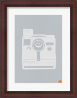 Framed White Polaroid Camera