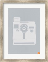 Framed White Polaroid Camera