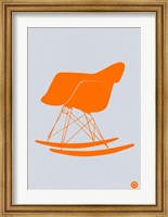 Framed Orange Eames Rocking Chair
